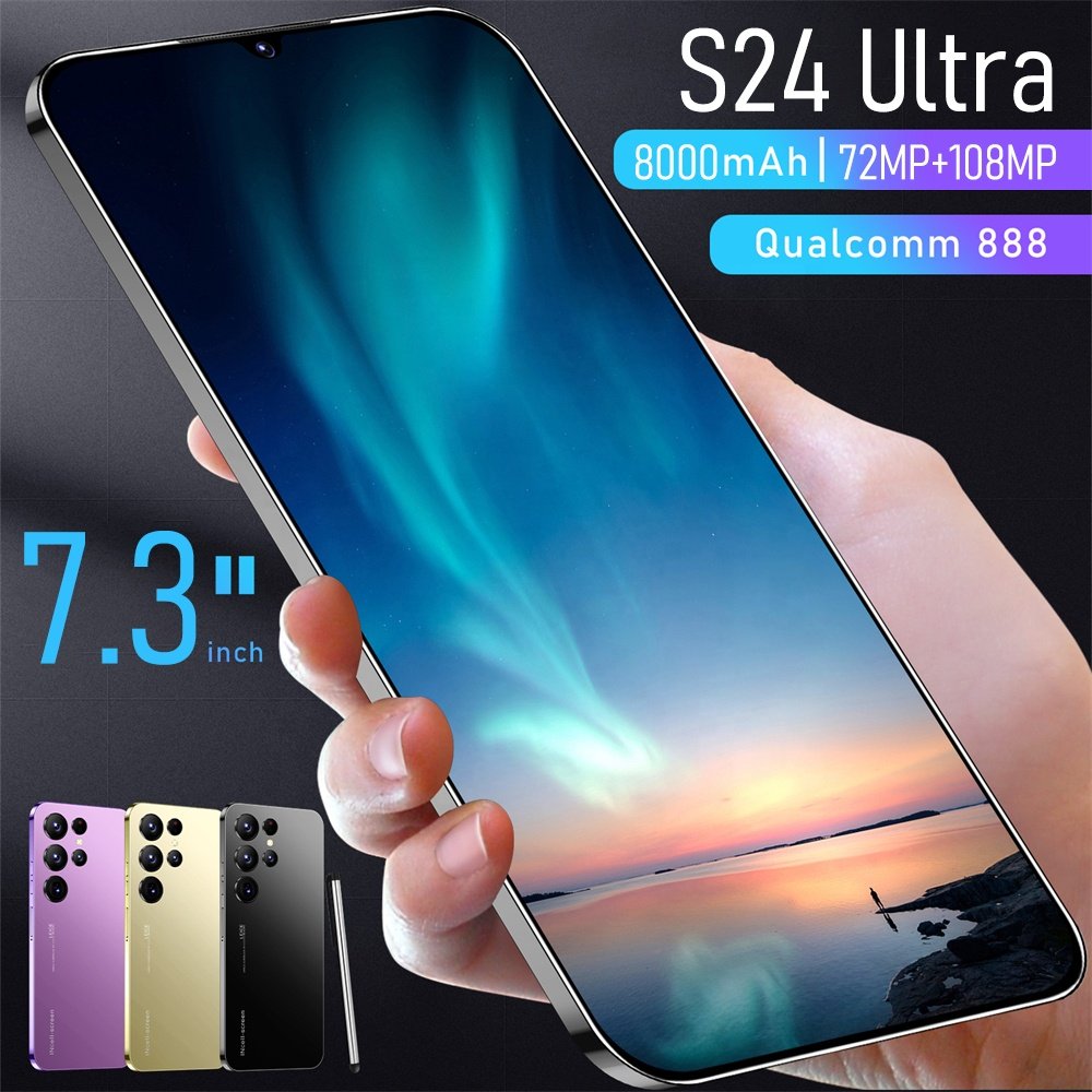 Hot sale SmartPhone S24 Ultra 7.3 Inch Android 13 10 Core Smartphones 16GB+1TB 5g Cellphone MobilePhone Factory wholesale price